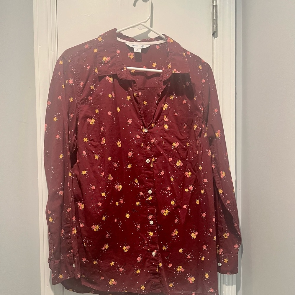 Old Navy The Classic Shirt Women’s XL Maroon